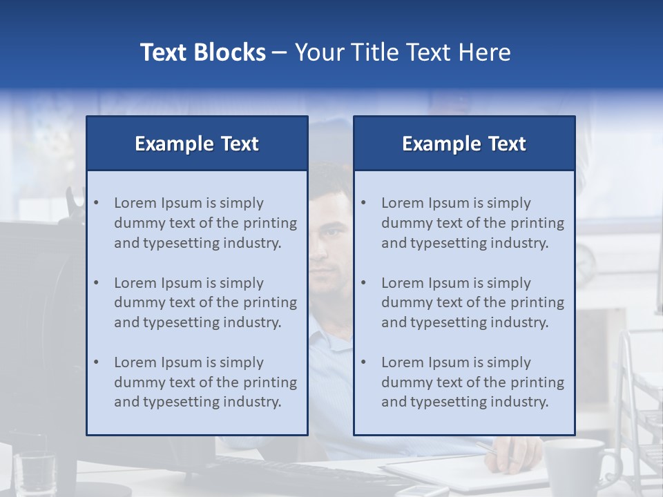 Male Associates Monitor PowerPoint Template