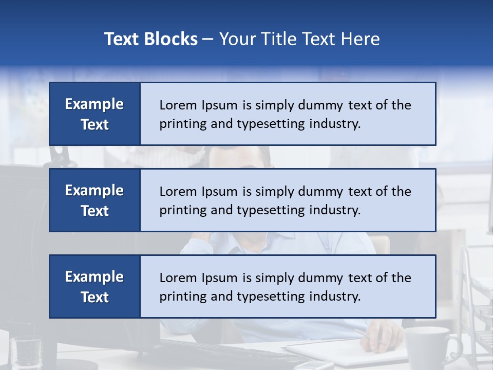 Male Associates Monitor PowerPoint Template