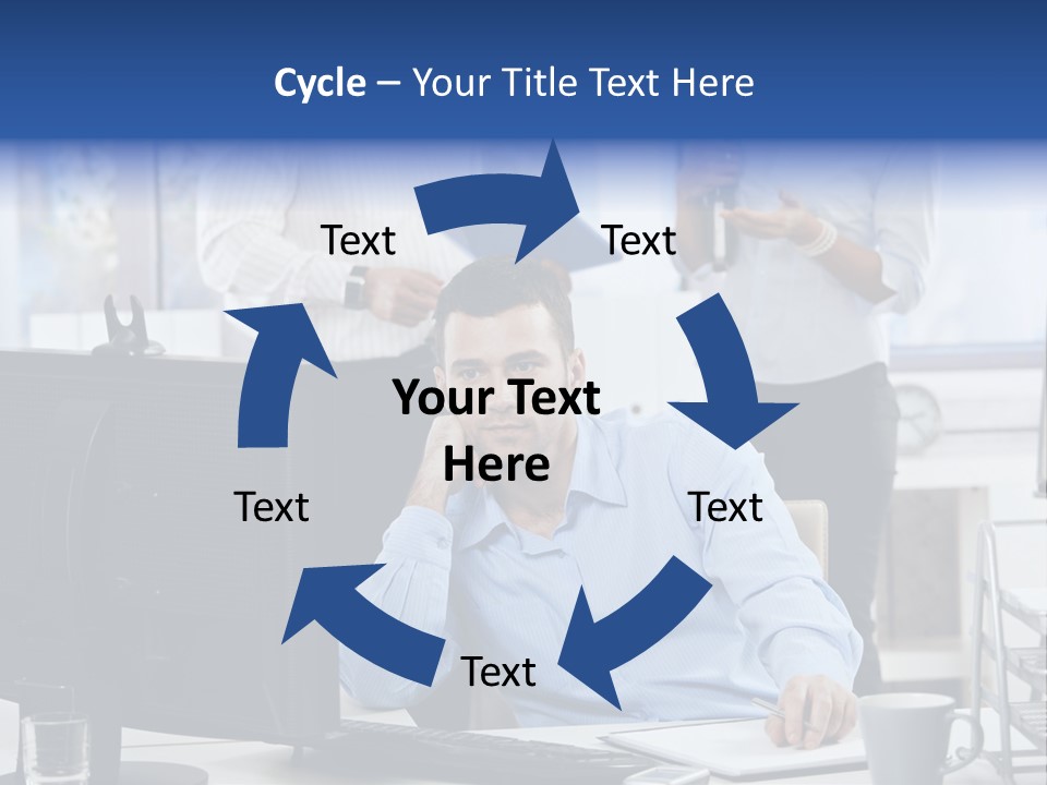 Male Associates Monitor PowerPoint Template