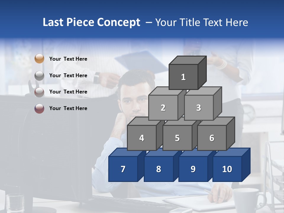 Male Associates Monitor PowerPoint Template