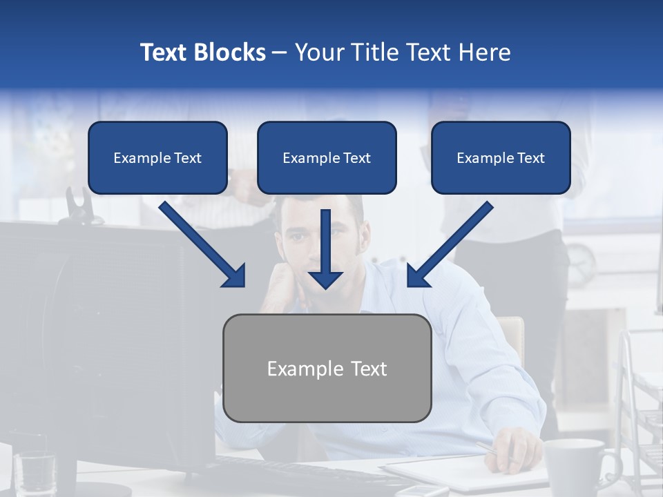 Male Associates Monitor PowerPoint Template