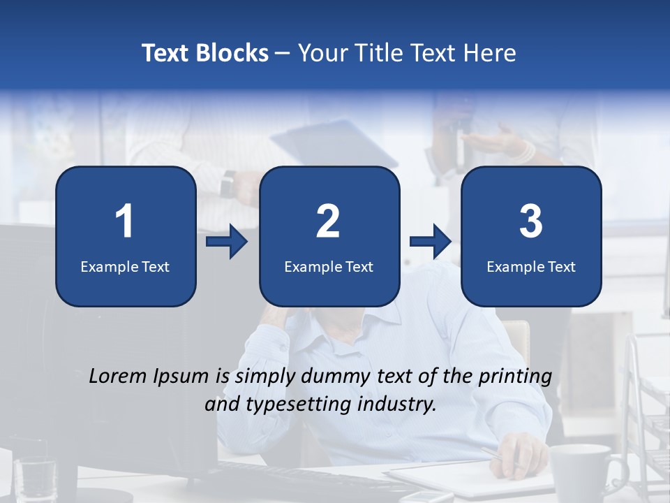 Male Associates Monitor PowerPoint Template