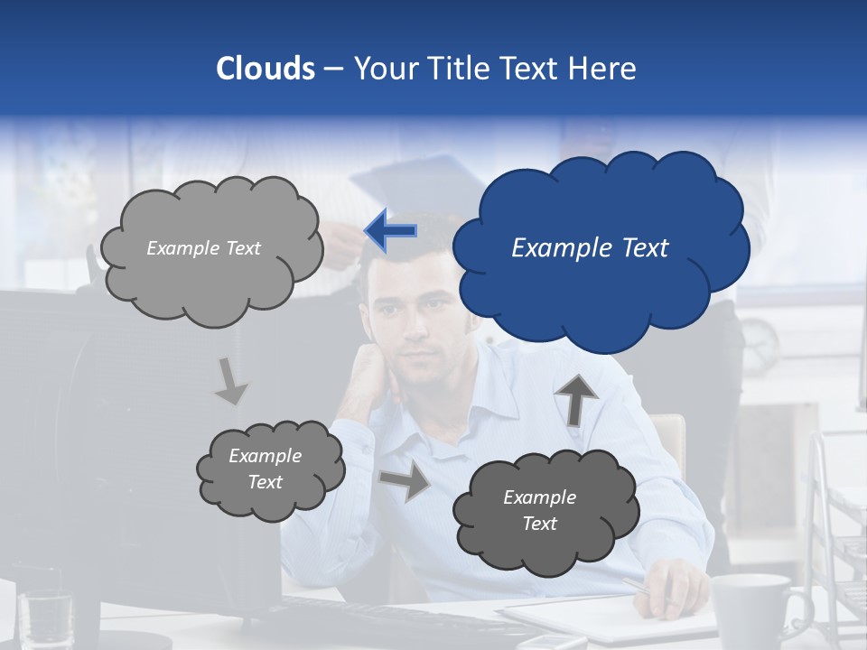 Male Associates Monitor PowerPoint Template