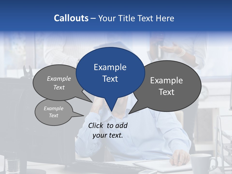 Male Associates Monitor PowerPoint Template
