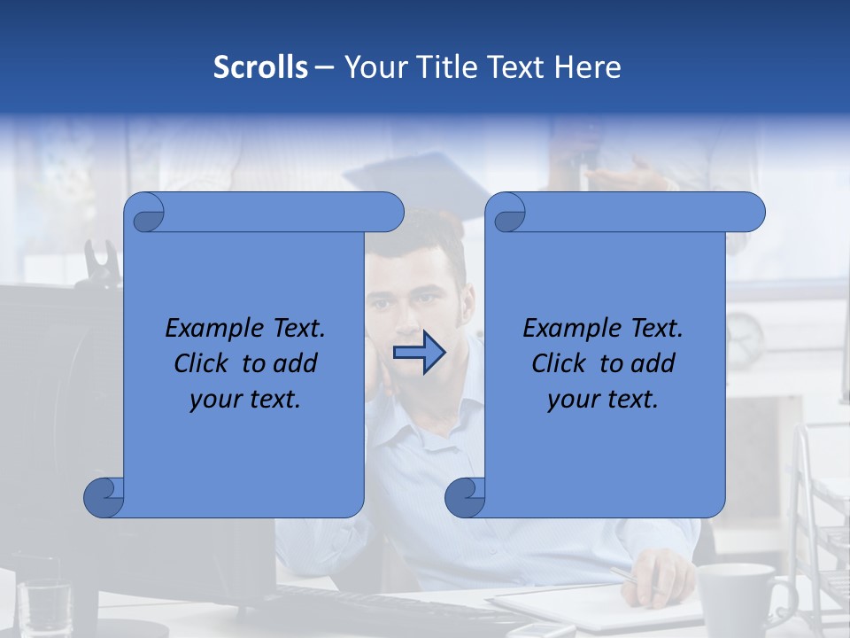 Male Associates Monitor PowerPoint Template