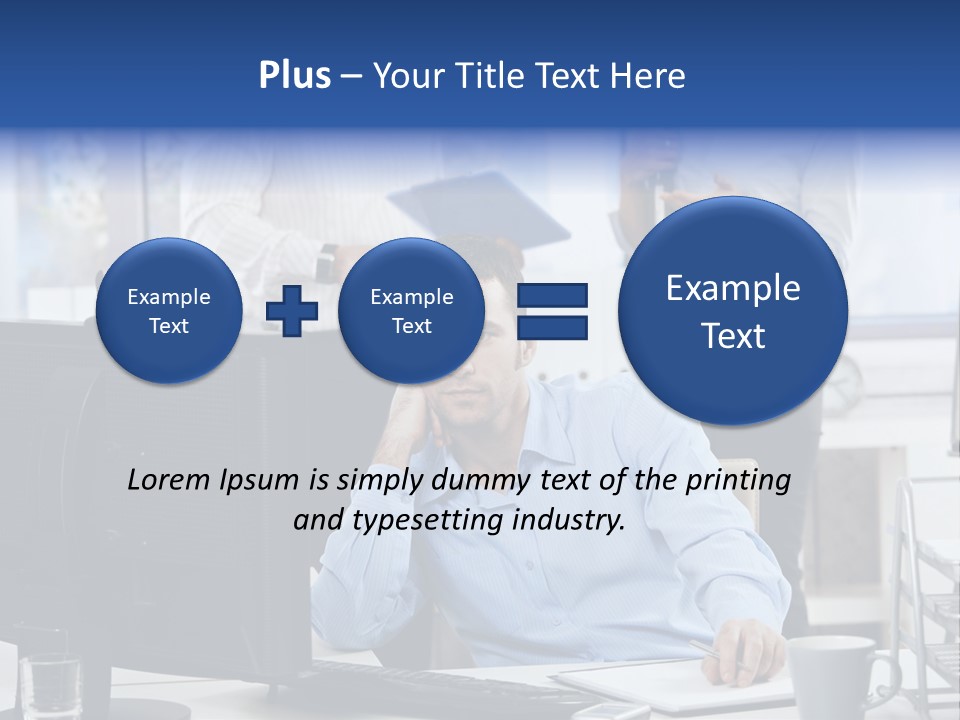 Male Associates Monitor PowerPoint Template