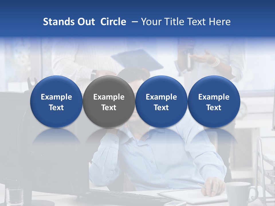 Male Associates Monitor PowerPoint Template