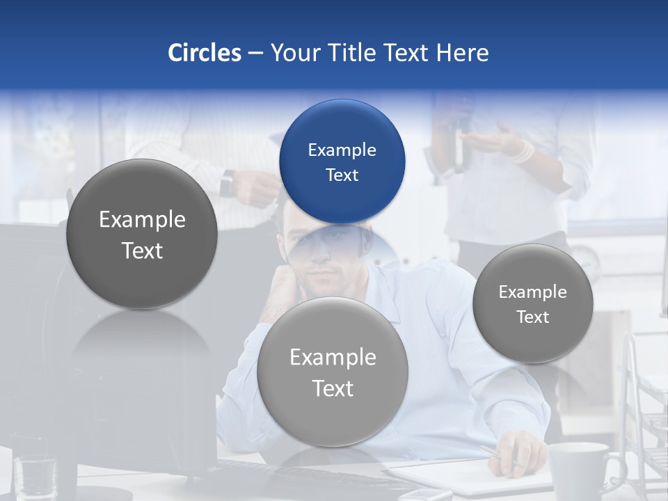 Male Associates Monitor PowerPoint Template