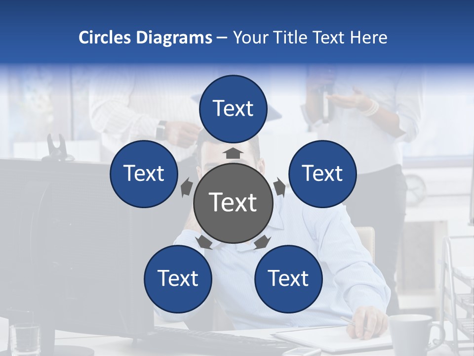 Male Associates Monitor PowerPoint Template