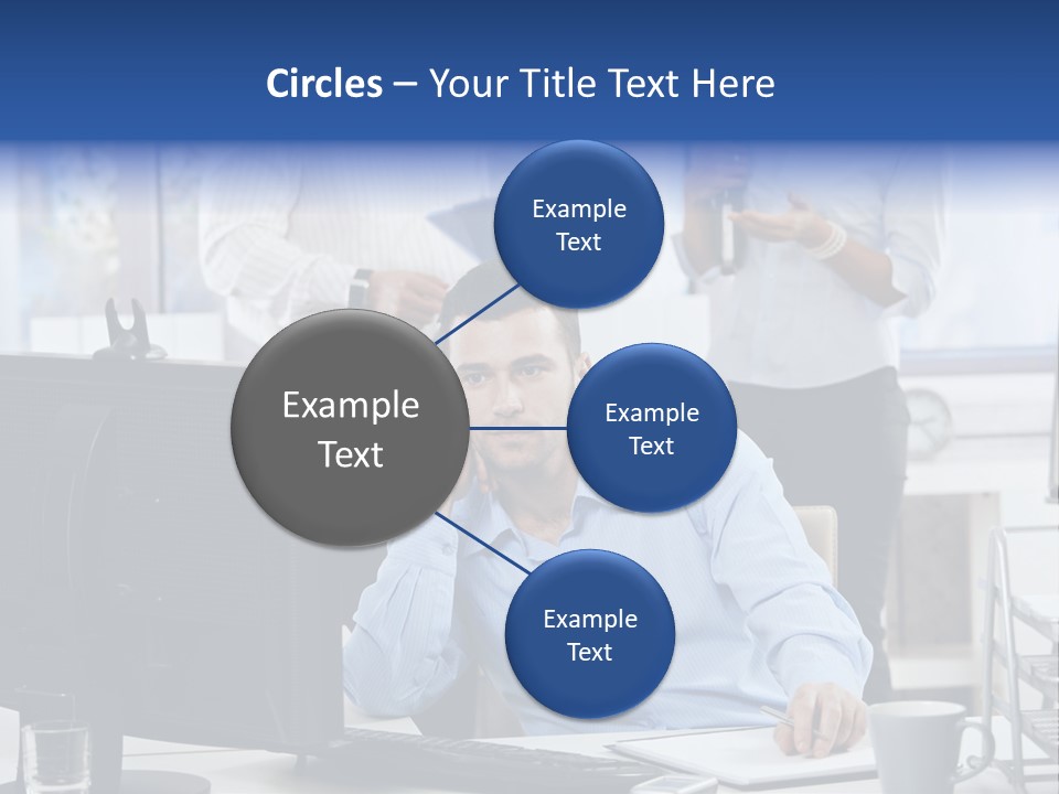 Male Associates Monitor PowerPoint Template