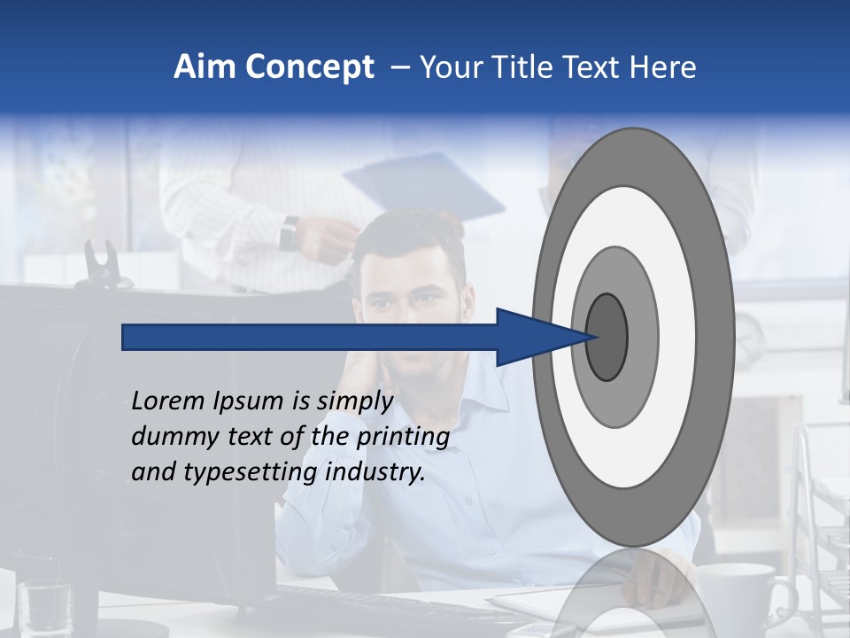 Male Associates Monitor PowerPoint Template