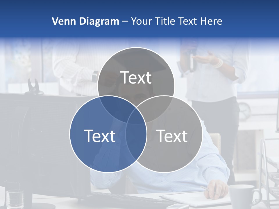 Male Associates Monitor PowerPoint Template
