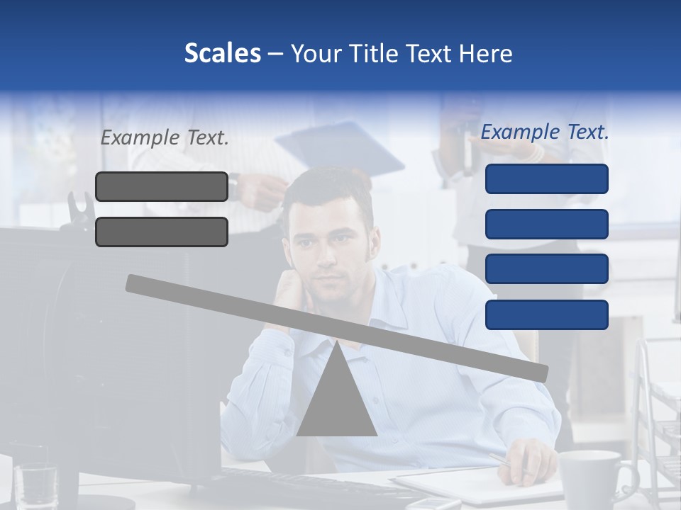 Male Associates Monitor PowerPoint Template
