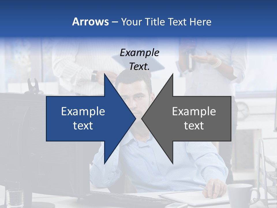 Male Associates Monitor PowerPoint Template