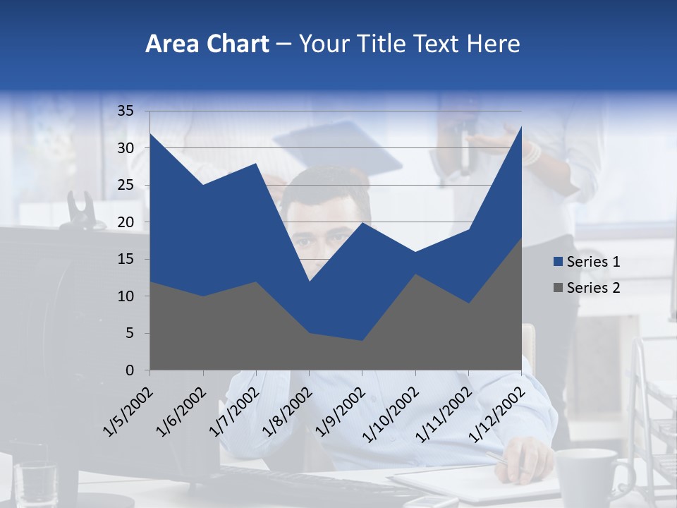 Male Associates Monitor PowerPoint Template