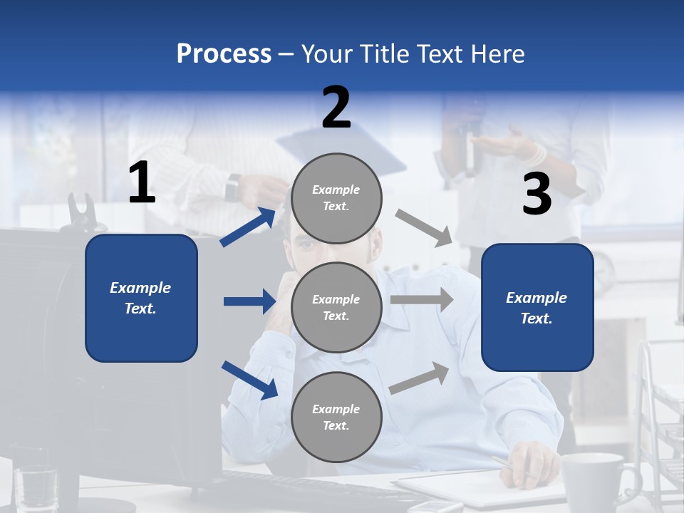 Male Associates Monitor PowerPoint Template