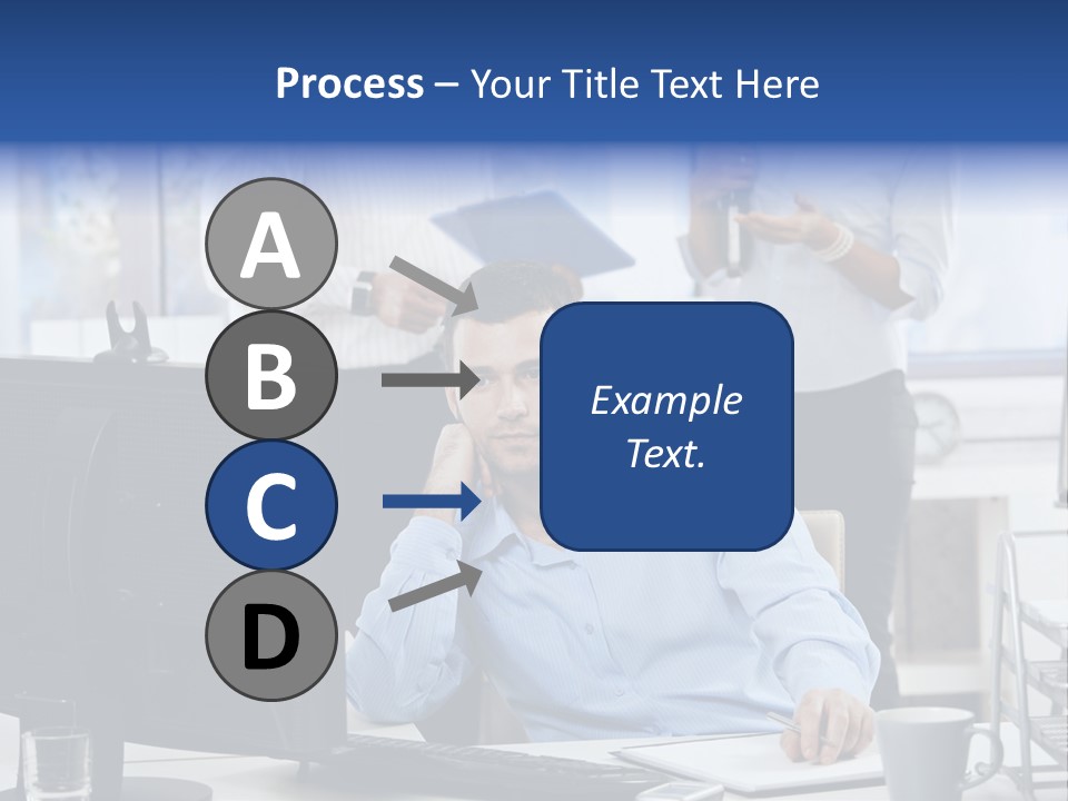 Male Associates Monitor PowerPoint Template