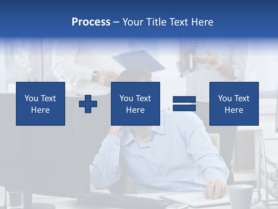 Male Associates Monitor PowerPoint Template