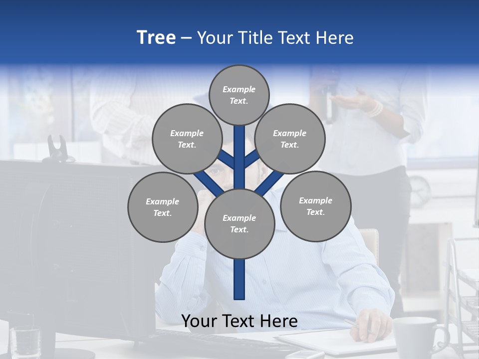 Male Associates Monitor PowerPoint Template