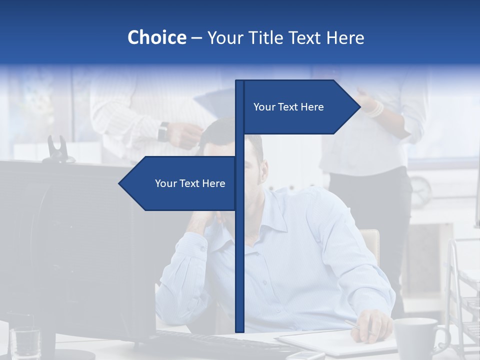 Male Associates Monitor PowerPoint Template