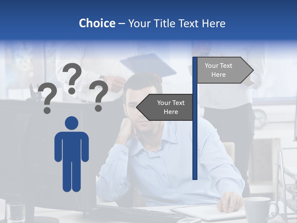 Male Associates Monitor PowerPoint Template