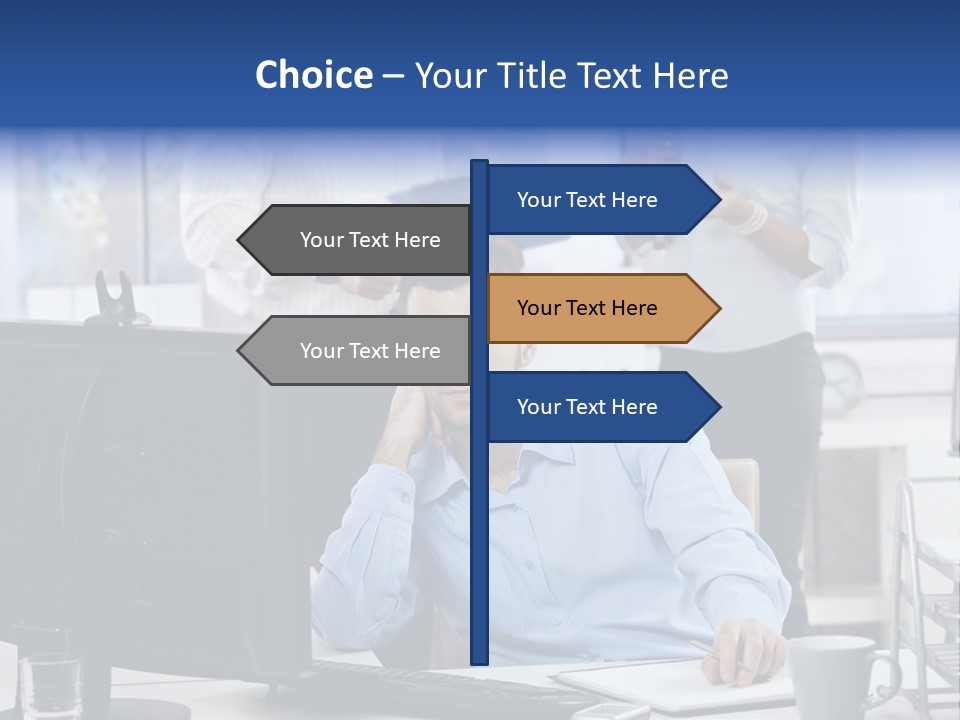 Male Associates Monitor PowerPoint Template