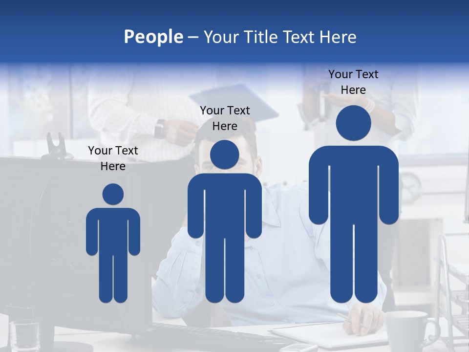 Male Associates Monitor PowerPoint Template