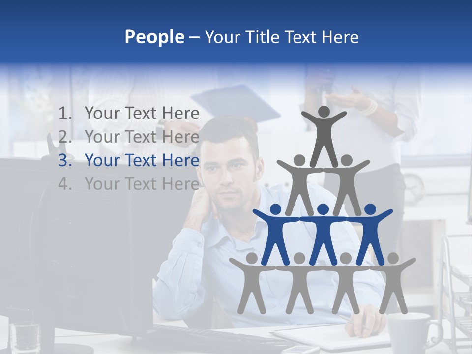 Male Associates Monitor PowerPoint Template