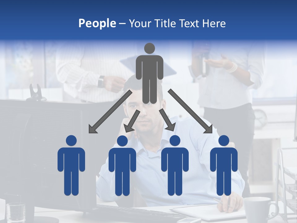 Male Associates Monitor PowerPoint Template