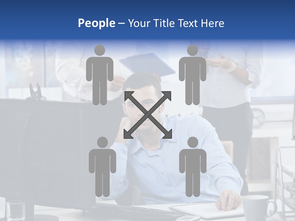 Male Associates Monitor PowerPoint Template