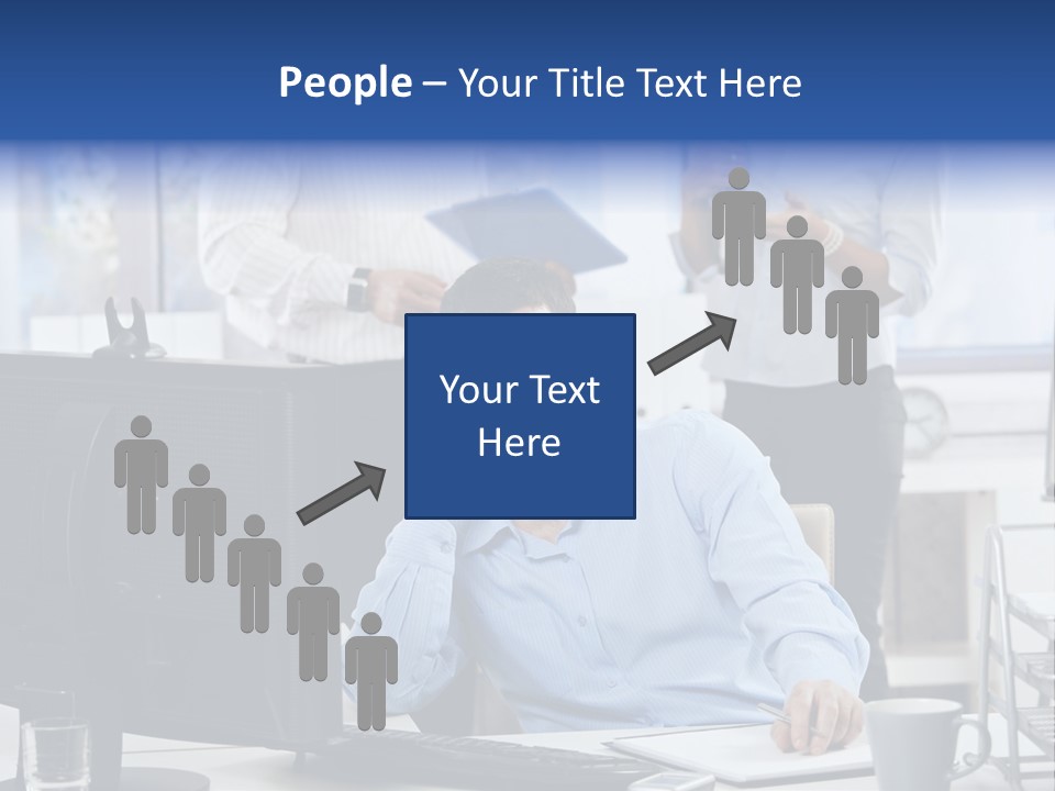 Male Associates Monitor PowerPoint Template