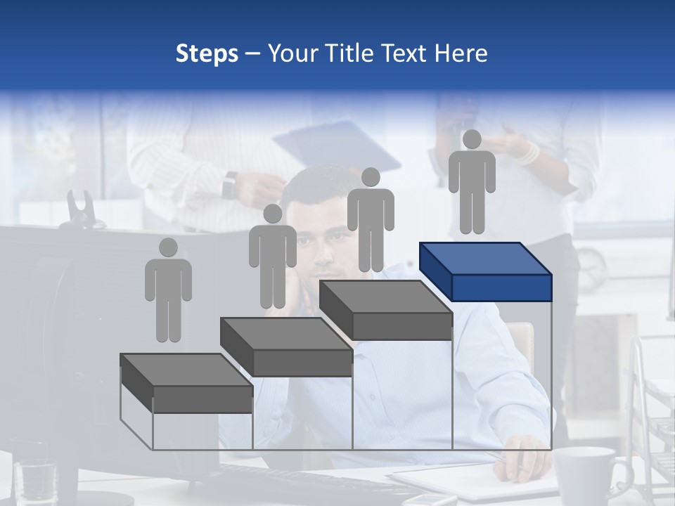 Male Associates Monitor PowerPoint Template
