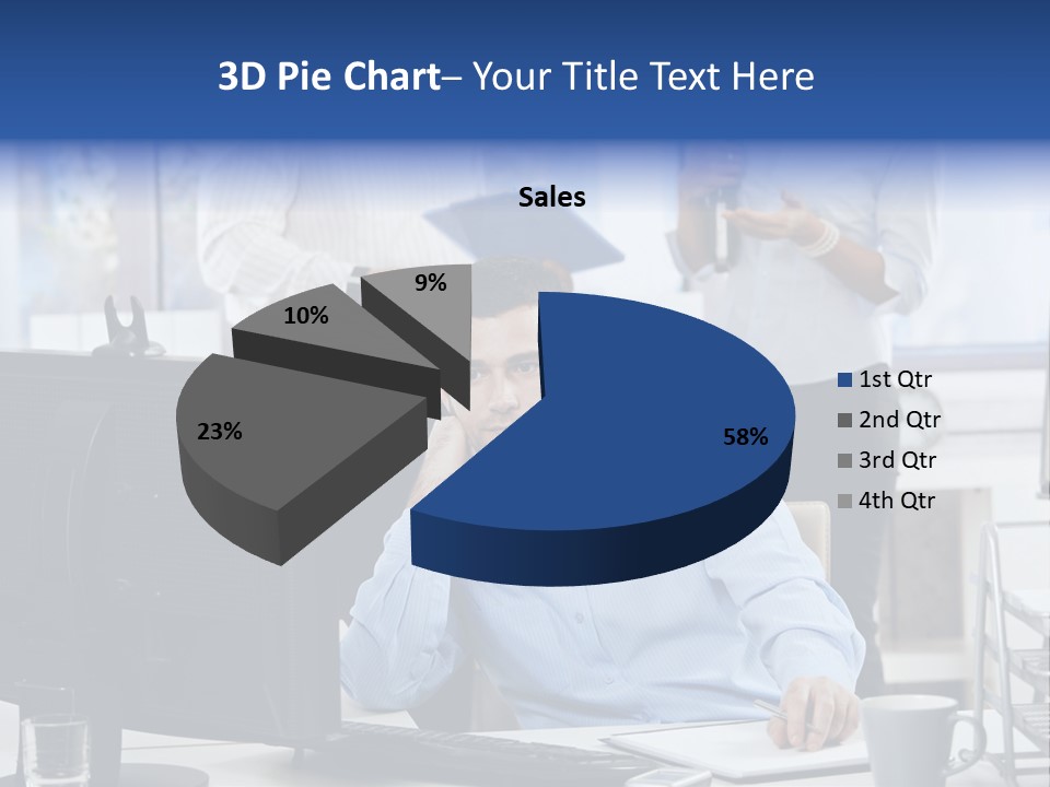 Male Associates Monitor PowerPoint Template