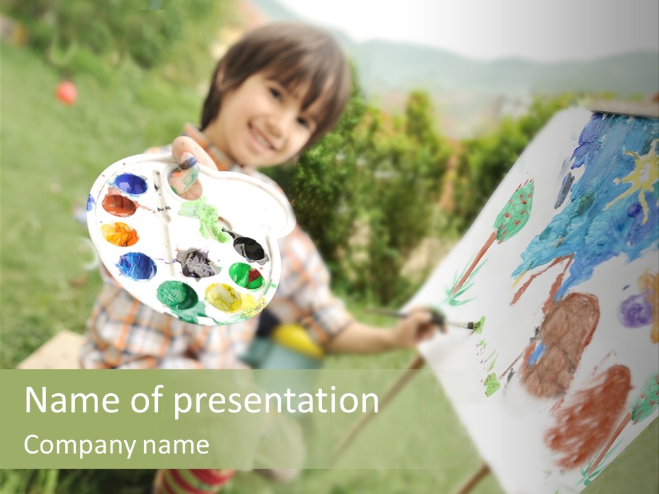 Boy Cute Idea PowerPoint Template