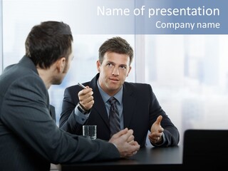 Businessmen People Middleaged PowerPoint Template