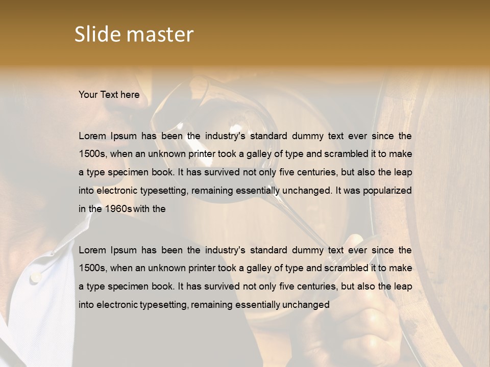 Man Concentration Vineyard PowerPoint Template