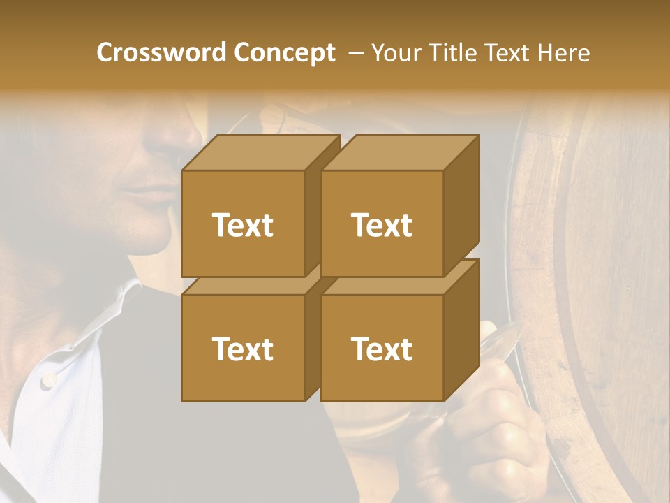 Man Concentration Vineyard PowerPoint Template