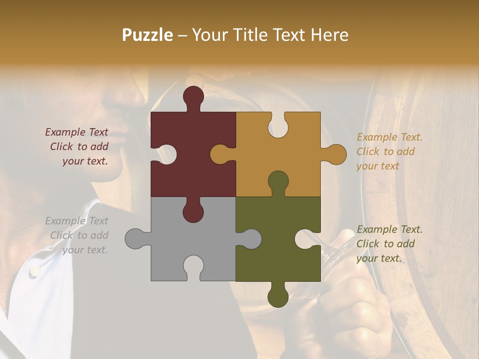 Man Concentration Vineyard PowerPoint Template