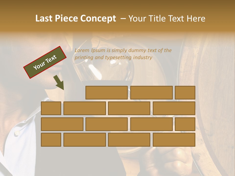 Man Concentration Vineyard PowerPoint Template
