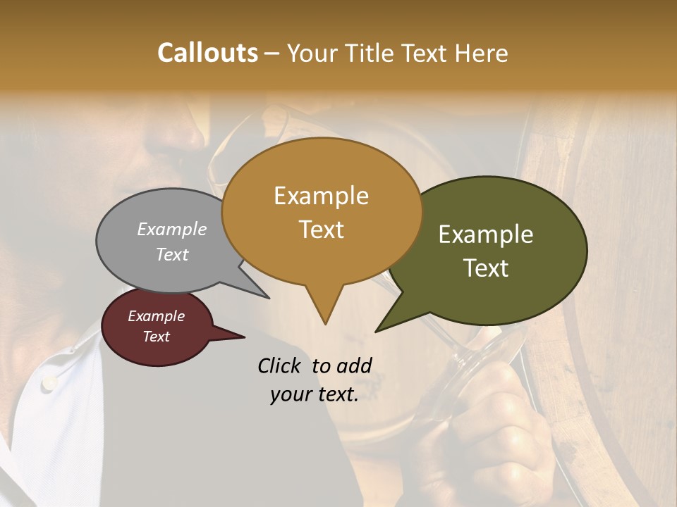 Man Concentration Vineyard PowerPoint Template