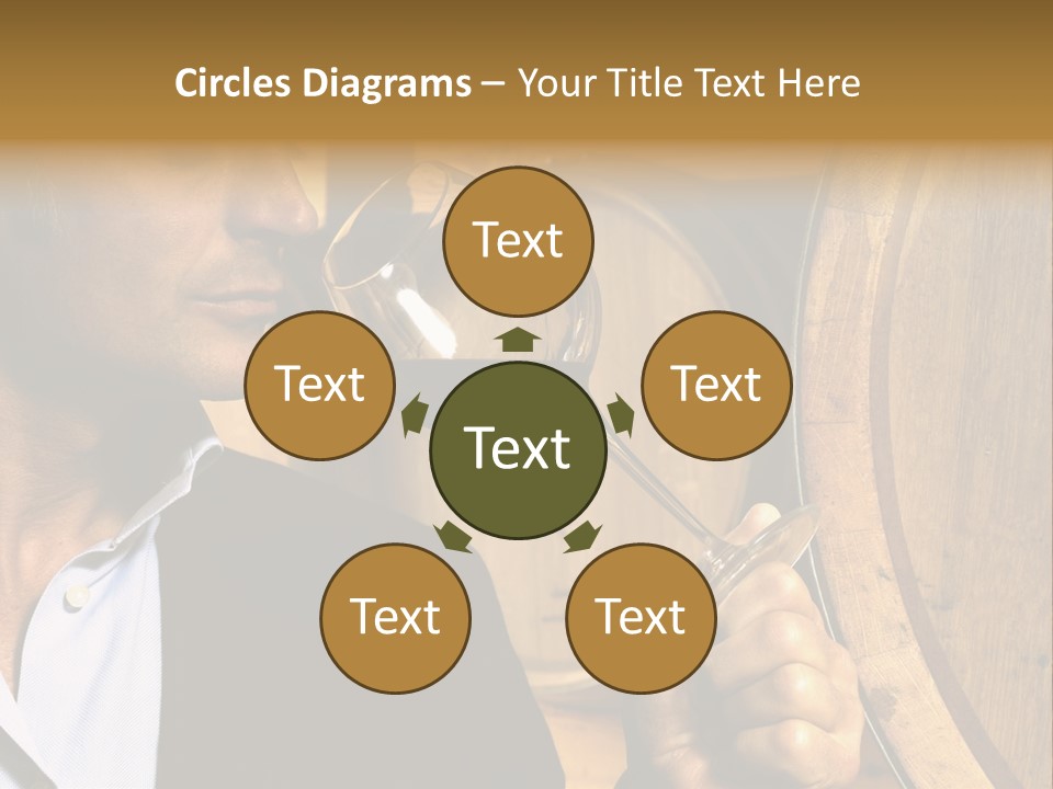 Man Concentration Vineyard PowerPoint Template