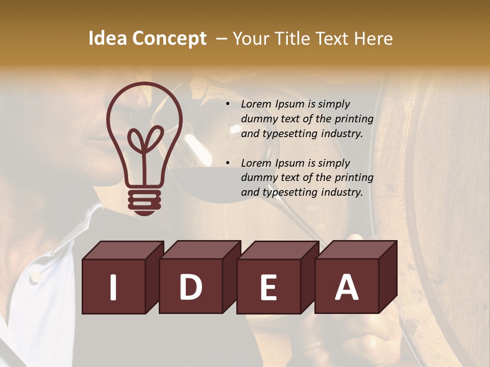 Man Concentration Vineyard PowerPoint Template