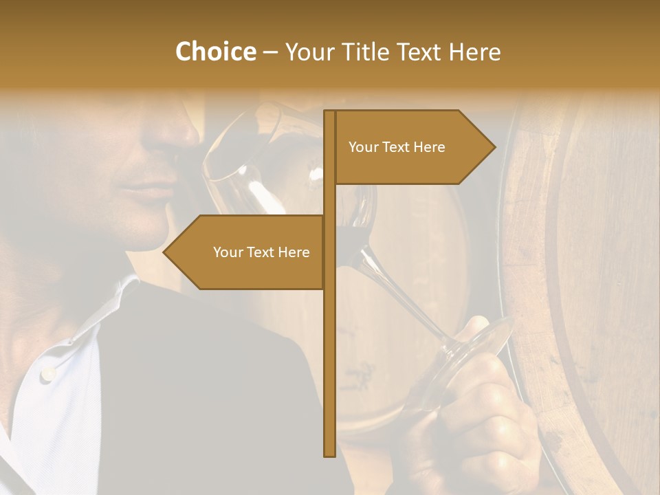 Man Concentration Vineyard PowerPoint Template