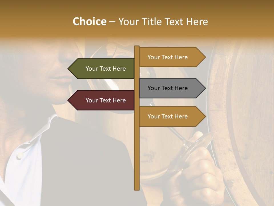 Man Concentration Vineyard PowerPoint Template