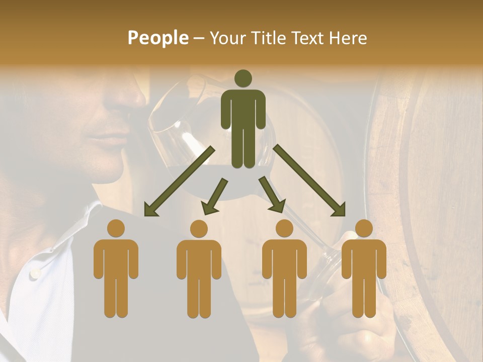 Man Concentration Vineyard PowerPoint Template