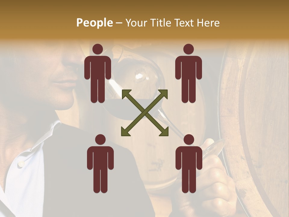 Man Concentration Vineyard PowerPoint Template