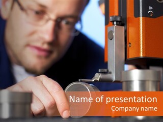 Machine Isolated Male PowerPoint Template