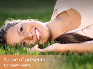 Girl Outdoor Sweet PowerPoint Template