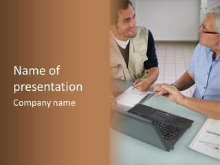 Discussing Retirement Persons PowerPoint Template