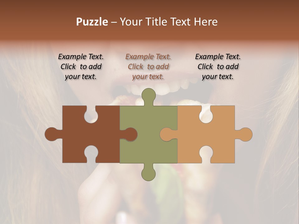 A Woman Eating A Slice Of Pizza With Her Mouth Open PowerPoint Template